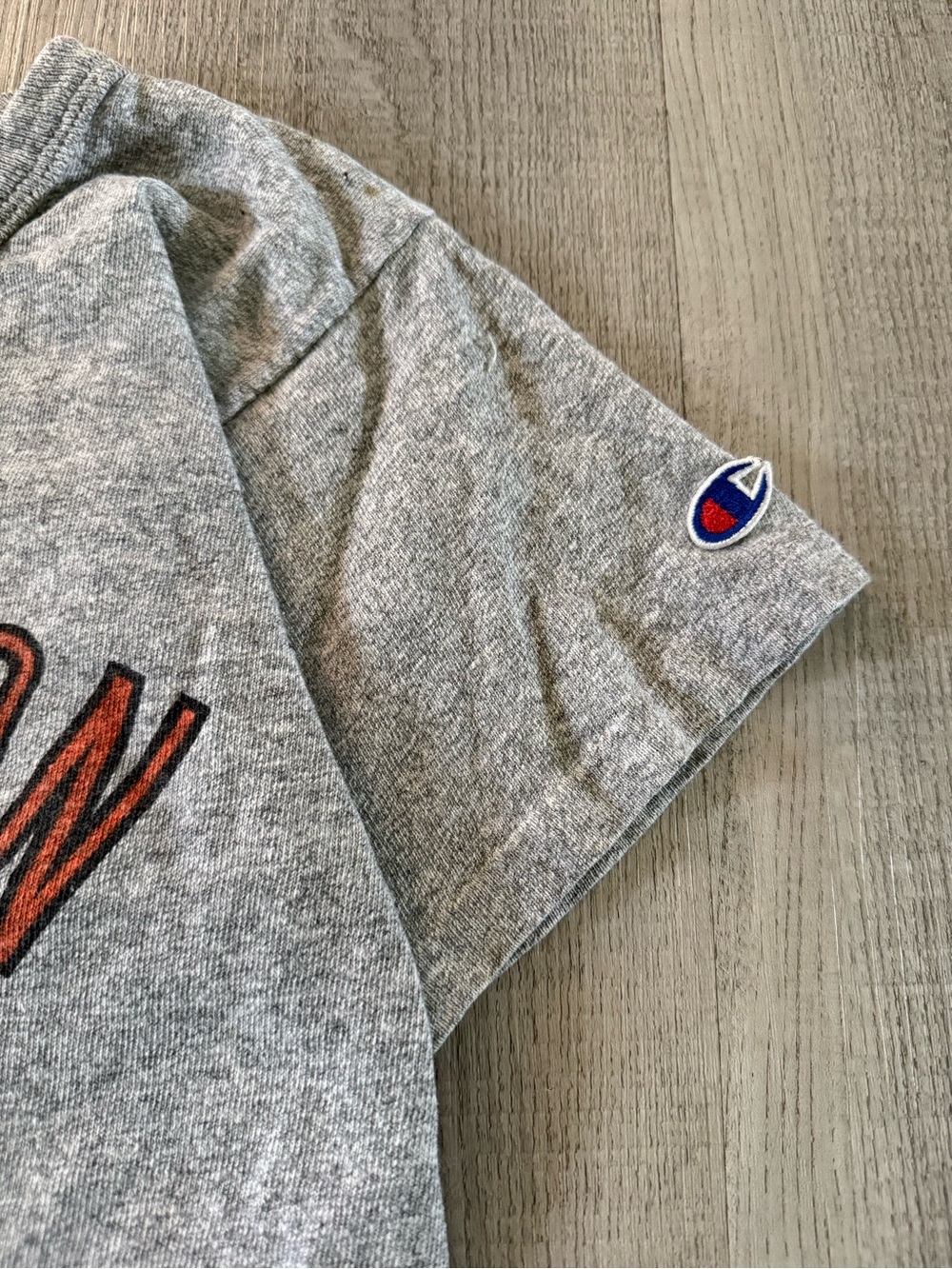 Vintage single stitched 90s Champion Gray Crewneck with Orange Princeton varsity - Picture 4 of 5